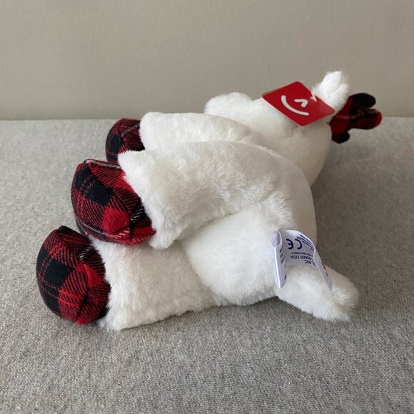 Aurora Red White Black Plaid Hooves Antlers White Holiday Reindeer 10" 2020 - Picture 5 of 12